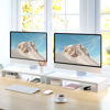 Picture of TEAMIX 2 Pack White Monitor Stand Riser-20 inch, Wood Monitor Stand for Desk, TV/Screen/PC/Printer/Laptop Riser, Computer Stand with Keyboard Organizer Desktop Stand, Monitor Riser…