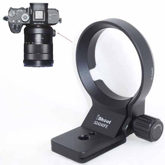 Picture of iShoot Tripod Mount Ring Lens Collar Support Bracket Holder Compatible with Sony FE 10-18mm f/4 OSS, 16-35mm f/4 ZA OSS, 18-135mm f/3.5-5.6 OSS, 24mm f/1.4 GM, 24-70mm f/4 ZA OSS