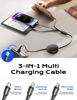Picture of LISEN Multi Charging Cable, 3 in 1 Charging Cable, Retractable Car Charger Type C Cable, Retractable iPhone Charger Cord with Type C/L/Micro USB for iPhone 16 Charger Cord/Samsung Galaxy S25/PS/Kindle