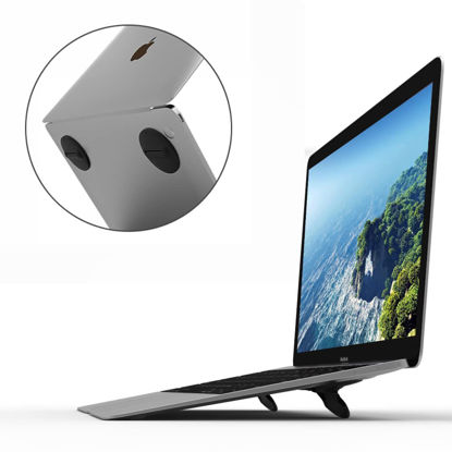 Picture of Portable Invisible Laptop Stand for Desk, Ergonomic Computer Keyboard Riser Stand, 2PCS Repeatable Self-Adhesive Laptop Feet, Mini Foldable Laptop Cooling Pad