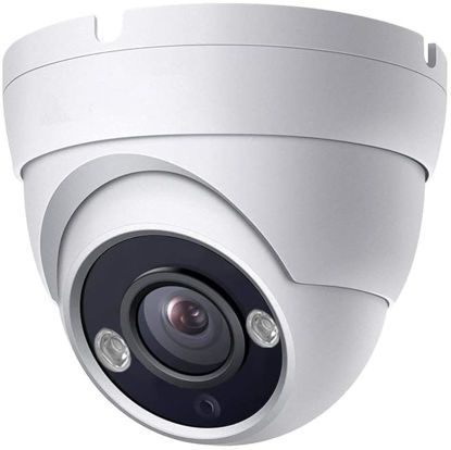 Picture of 5MP Analog Coax Dome TVI CVI CCTV Surveillance Security Camera, 2.8mm 100° Wide Viewing Angle, 65ft IR Night Vision, Outdoor, Full Metal Housing, ONLY Compatible with 5MP and 8MP DVR