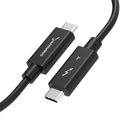 Picture of SABRENT Certified Thunderbolt 4 Cable, 100W PD, 8K/60Hz DisplayPort, 40Gbps Data, USB 4 & Thunderbolt 3 Compatible, 3.28 Feet/1M Durable High-Speed Charging for Laptops, Tablets, and More (CB-T4M1)