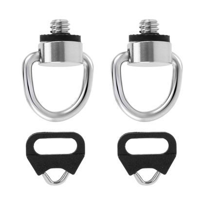 Picture of NQEUEPN 2pcs Camera Neck Strap Screw Holders, Stainless Steel Lug Ring Camera D Ring Camera Neck Strap Screw Holder with Triangle Split Rings Compatible for Fujifilm Lecia Nikon D-SLR Camera