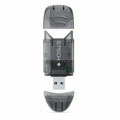 Picture of eTECH Collection USB 2.0 SD/SDHC/SDXC Memory Card Reader/Writer - Support SanDisk Kingston 256GB 128GB 64GB 32GB 16GB SDXC Ultra Extreme SDHC (Card Reader ONLY, No Memory Cards) (Black, 1 Pack)