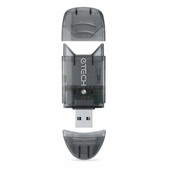 Picture of eTECH Collection USB 2.0 SD/SDHC/SDXC Memory Card Reader/Writer - Support SanDisk Kingston 256GB 128GB 64GB 32GB 16GB SDXC Ultra Extreme SDHC (Card Reader ONLY, No Memory Cards) (Black, 1 Pack)