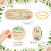 Picture of 16 Pieces Wooden Baby Monthly Milestone Cards Baby Monthly Milestone Marker Discs Double Sided Monthly Milestone Wooden Circles Baby Months Signs for Baby Shower Newborn Photo Props(Fresh Flowers)