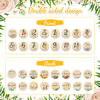 Picture of 16 Pieces Wooden Baby Monthly Milestone Cards Baby Monthly Milestone Marker Discs Double Sided Monthly Milestone Wooden Circles Baby Months Signs for Baby Shower Newborn Photo Props(Fresh Flowers)