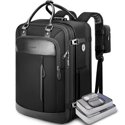 Picture of Taygeer Carry on Backpack for Men Women, Expandable Personal Item Travel Backpack Bag with 4 Packing Cubes & Shoe Compartment, Anti-Theft TSA Flight Approved Back Pack Gifts for Work Weekender,Black