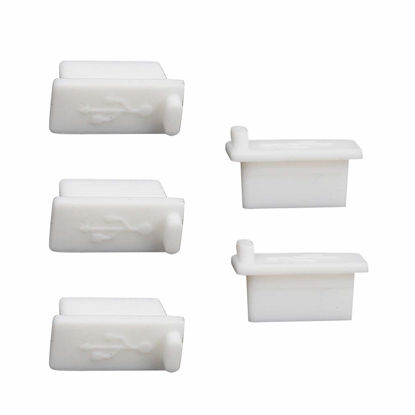 Picture of Yoohey 20PCS Silicone USB A Type Female Anti Dust Cover Plug Protector Stopper Cover (White)