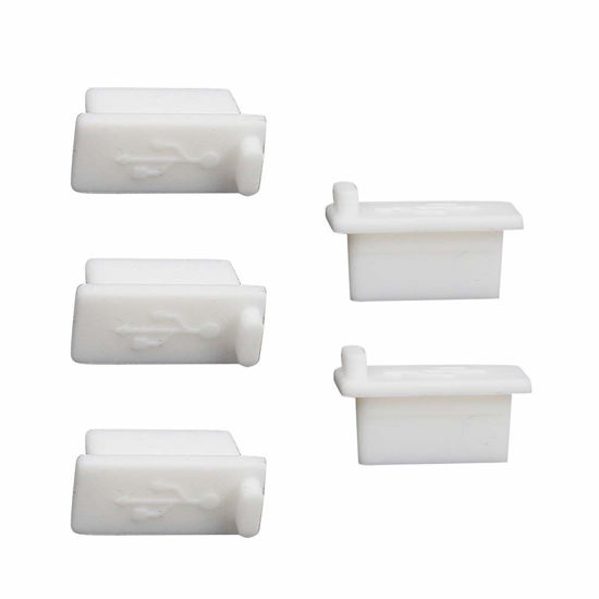 Picture of Yoohey 20PCS Silicone USB A Type Female Anti Dust Cover Plug Protector Stopper Cover (White)