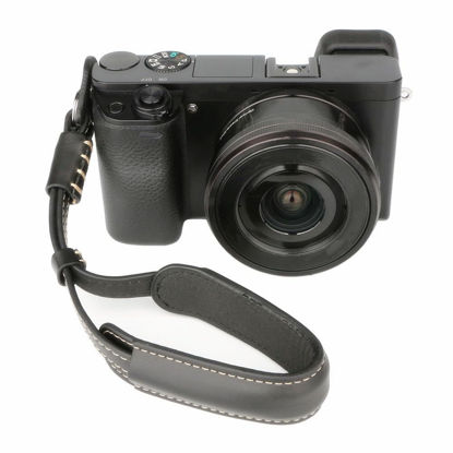 Picture of Keabroir Camera Hand Wrist Strap Leather Hand Strap compatible for Fujifilm X-T5 X-T30 X-T20 X-T4 X-T3 X100V X100F Sony A6000 A6100 A6300 A6400 A6500 A6600 A6700 & More Mirrorless cameras - Black