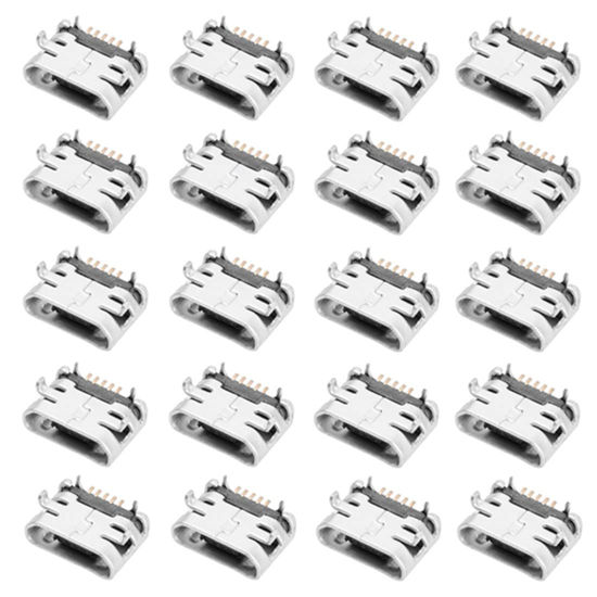 Picture of QMseller 20PCS USB Type B Standard Micro Port Female Solder Plug 5 Pin SMD SMT Jack Socket Connector