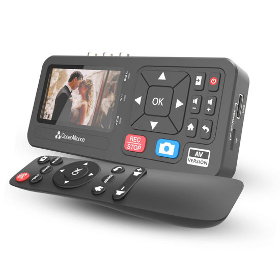 Picture of ClonerAlliance ViewLite AV, Portable Analog to Digital MP4/MP3 Video & Audio Converter with Remote. Capture CVBS/S-Video/RCA/Composite. VHS/Set-top TV Box/Retro Gaming/Hi8 Recorder. No PC Required.