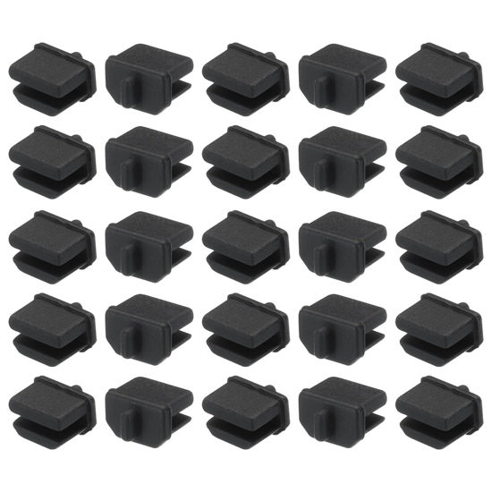 Picture of MECCANIXITY 25pcs Laptop DP Port Duct Covers Caps Silicone Plugs Protector for Mini Display Port Female End, Black