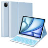 Picture of MMK iPad Air 13 inch (M2) 2024 & iPad Pro 12.9 Case with Keyboard, Keyboard case for iPad Pro 12.9 inch 6th 5th & iPad Air 13 inch, Backlit Bluetooth Wireless Keyboard, with Pencil Holder - Blue