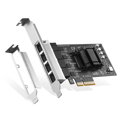 Picture of Binardat 4 Ports 2.5G PCIe Network Adapter, RTL8125B LAN Controller, 2500/1000/100Mbps RJ45 Ethernet NIC Card, Support PXE for Windows/Linux