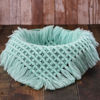Picture of Coberllus Newborn Baby Photo Props Blanket Handmade Knitted Twist Wrap Posing Aid Backdrops for Boy Girls Photography Shoot (Cyan)