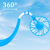 Picture of Portable Neck Fan Rechargeable Personal Hand-Free Fan Mini USB Wearable Neckband Sport Fan, 3 Speed Adjustable, 360 Degrees Free Rotation Perfect for Working, Traveling, Office, Reading (Blue)