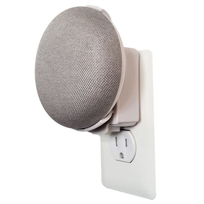 Picture of Dot Genie Google Home Mini (1st Gen) Backpack: The Simplest and Cleanest Outlet Wall Mount Hanger Stand for Home Mini (1st Gen) - No Cord Wrapping Required - Designed in USA (White)