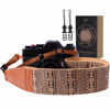 Picture of Padwa Lifestyle Cork Camera Strap - 2" Top Layer Cowhide Head Camera Straps for Photographers,Natural Log Crackle Art Print Style,Soft Chamois Velvet Padded Strap Quick Release fits All Cameras