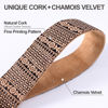 Picture of Padwa Lifestyle Cork Camera Strap - 2" Top Layer Cowhide Head Camera Straps for Photographers,Natural Log Crackle Art Print Style,Soft Chamois Velvet Padded Strap Quick Release fits All Cameras