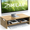 Picture of Zimilar Monitor Stand Riser, 2 Tiers Laptop Computer Monitor Riser for PC Screen, iMac, Desktop Wooden Screen Monitor Stand Riser with Storage Organizer for Home Office