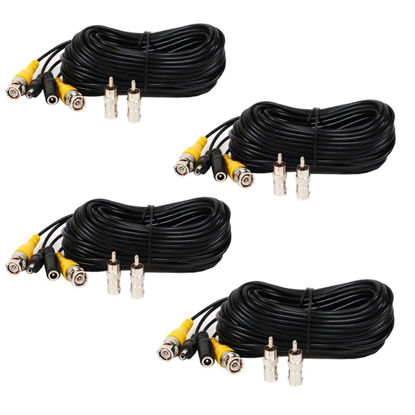 Picture of Henxlco 4 Pack 10ft CCTV Security Surveillance Camera Video Power Cable Pre-Made All-in-One BNC RCA Cable