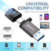 Picture of Veeloon Type C Micro SD/TF Card Reader，High Speed USB C to SD Card Reader ，Portable OTG Card Reader with Anti-Loss Lanyard，Compatible with Laptops, MacBook, iPhones,for Window, Mac OS X and Andriod