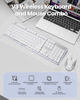 Picture of EWEADN V3 Wireless Keyboard and Mouse with Single Backlit, Metal Panel, Bluetooth/2.4G Rechargeable Computer Keyboard and Mouse Combo Silent Light up Full Size Cute Keyboard-White