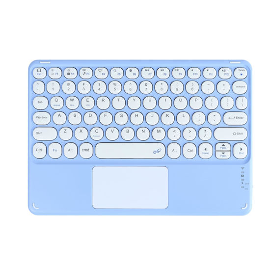 Picture of Sunffice Wireless Bluetooth Keyboard,10 inch Portable Rechargeable Keyboard with Touchpad Ultrathin BluetoothKeyboard for iOS/Android/Windows Tablet, Computer and Phone Universal (Purple)