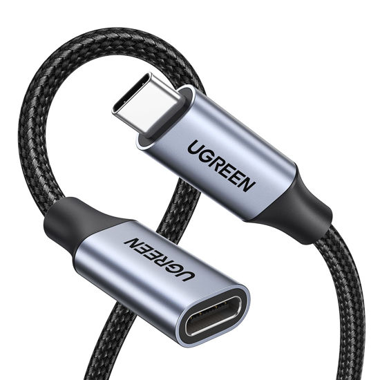 Picture of UGREEN USB C Extension Cable, (10Gbps/100W) USB C 3.2 Extender, Fast Charging & Transfer Type C Male to Female Cord Compatible with PSVR2/MacBook Air M2 Pro//iPad Pro/Magsafe/USB C Hub 3.3 ft