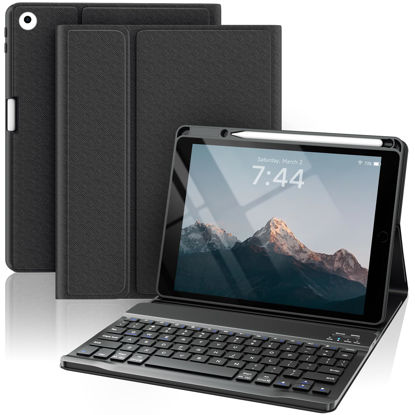 Picture of OPAKIT Keyboard Case for iPad 9.7 inch 6th/5th Generation, 2018/2017 Model, Air 2(2014)-Magnetic Detachable Wireless Keyboard-Flip Stand Case with Pencil Holder for iPad 9.7 (Black)