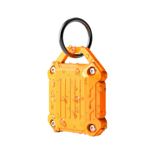 Picture of Dovick- Waterproof Airtag Keychain Holder Case,Screw Full Cover Compatible with Apple Air Tag Tracker Key Ring Orange 1 Pack