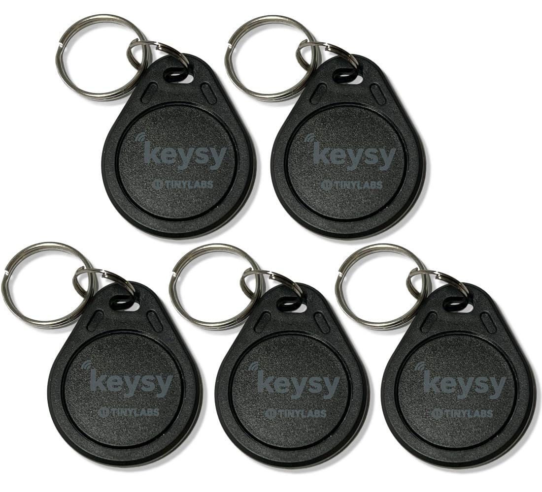 GetUSCart- Keysy Rewritable RFID Key Fobs (5-Pack, Black)