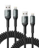 Picture of Coiled iPhone Charger 3FT 2Pack, Braided USB to Lightning Cable for Car [Apple MFi Certified] Fast Charging Cord Compatible with iPhone 14 Pro/Pro Max/Plus 13 12 11 8 7 6s 6 SE XS XR X, iPad AirPods