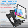 Picture of SUPFIVES Case for iPad 10th Generation 2022, Upgraded Military Grade Heavy Duty Silicone Protector iPad 10th Gen 10.9 inch 2022 Cover Pencil Holder+ Rotating Stand+ Handle+ Shoulder Strap(Black)