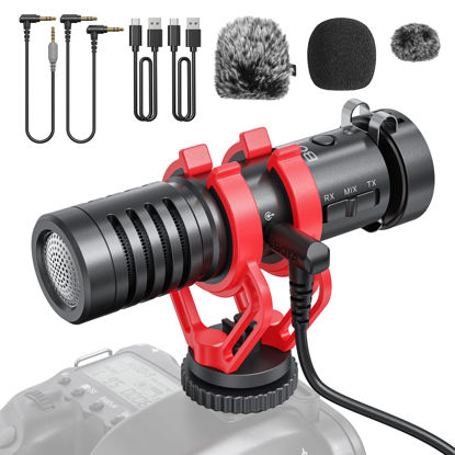Picture of BOYA MM1W Shotgun Mic for Video Camera, Shotgun Microphone with Shock Mount, External Microphone for iPhone, Android, Smartphones, DSLR Camcorders, Ideal for Recording, Live Streaming, and Vlogging