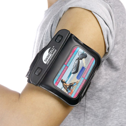 Picture of Waterproof Key Pouch For Swimming - Key Holder Case for Car Key Fob Money, MP3 Player. Adjustable Armband and Neck Lanyard, Silicone Key Cover For Arm Wrist or Ankle. IPX8. For Swimming and Running.