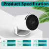 Picture of YATIEN Mini projector portable projector movie home cinema bedroom student dorm projector watch soccer competition basketball match for laptop smartphone build in TV stick play game PS5 Switch