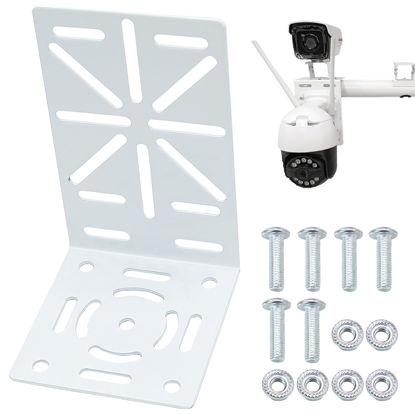 Picture of CCTV Camera Mount Bracket, L-Shape Security Camera Mount Plate, Universal Wall Ceiling Mounting Brackets for PTZ Camera and Dome Camera