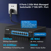 Picture of 8 Port 2.5G Gigabit PoE Web Managed Switch with 10G SFP, IEEE8023af/at PoE 135W, Support WiFi6 AP, NAS, PoE Camera NVR