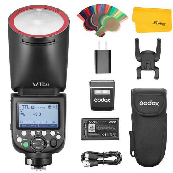 Picture of GODOX V1 Pro O V1Pro-O Round Head Camera Flash, 2.4G TTL Flash Speedlite HSS 1/8000s, 2980mAh Li-ion Battery, Detachable Flash SU-1, External Flash Compatible for Olympus Panasonic Camera(USA Version)