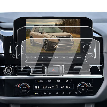 Picture of ECOZEN Screen Protector 2 Pcs Compatible with 2022 2023 2024 Nissan Pathfinder, Nano-film Navigation Screen Protector 9-Inch Pathfinder SL/Platinum Accessories Anti-fingerprint- HD Clear & Easy to Install