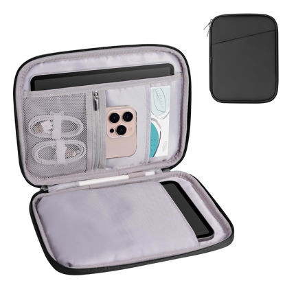Picture of 8-9 Inch Tablet Sleeve Bag, Padded Travel Pouch for Galaxy Tab A9 8.7/Tab A 8.4/Fire HD 8 (PU-Black9)