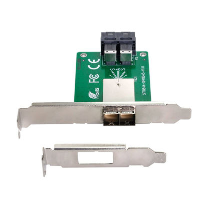Picture of chenyang Dual Ports Mini SAS HD SFF-8644 to Internal SAS HD SFF-8643 PCBA Female Adapter with Low Profile Bracket