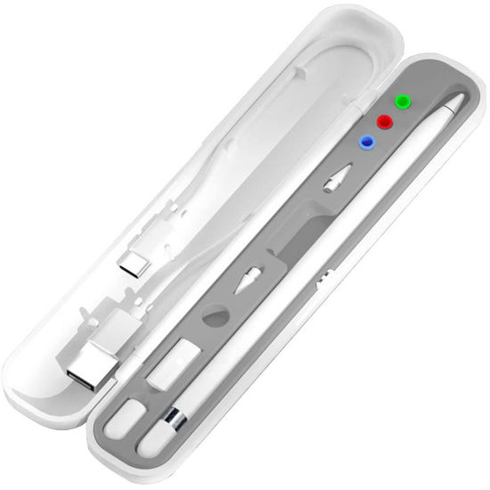 Picture of YINVA Pencil Case for Apple Pencil 2nd Generation/1st Gen, Pencil Holder Storage Box Design for iPad Accessories(Gray)