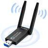 Picture of Wiisdatek USB WiFi-Adapter for Desktop PC, AC1300Mbps USB 3.0 WiFi Dual Band 5G/2.4G Wireless Network Adapter, Mini WiFi Dongle for Windows 11/10/8/7, Mac OS 10.9-10.15