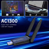 Picture of Wiisdatek USB WiFi-Adapter for Desktop PC, AC1300Mbps USB 3.0 WiFi Dual Band 5G/2.4G Wireless Network Adapter, Mini WiFi Dongle for Windows 11/10/8/7, Mac OS 10.9-10.15