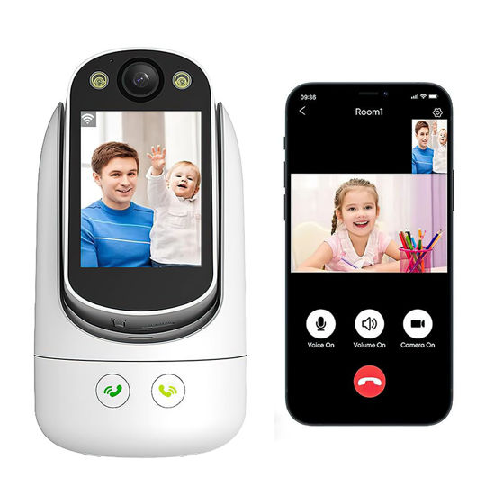 Picture of Video Call Security Camera Indoor, Nanny Camera Baby Camera Pet Camera,2-Way Video Call,2-Way Audio, 360°Pan/Tilt WiFi Camera for Home Security, Motion Tracking, 1080P 2.8 inch HD Screen,Night Vision