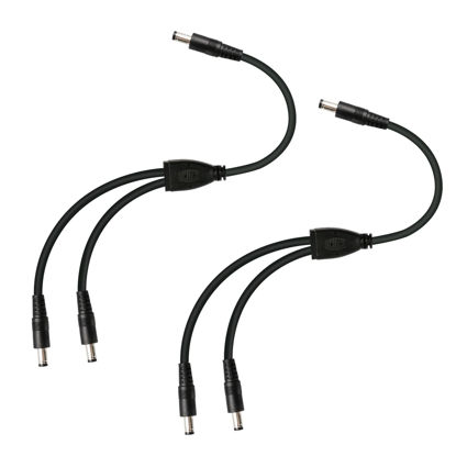 Picture of GINTOOYUN 2 PCS DC Y Splitter Power Cable 18AWG DC 5.5MM x 2.1MM Male to Dual DC 5.5MM x 2.1MM Male Supply Splitter Cable for LED Light Bar CCTV Security Cameras etc(1FT)